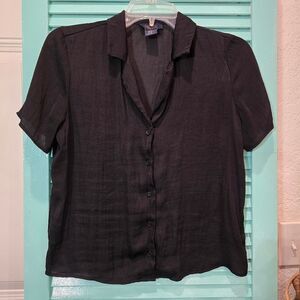 RACHEL Rachel Roy Black Button-Up Top